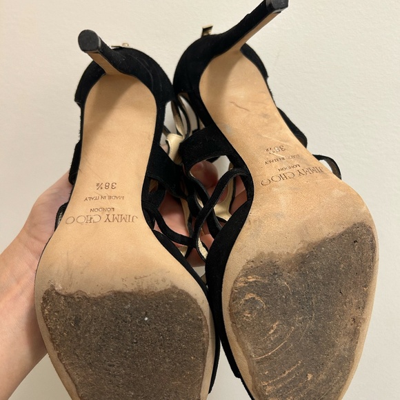 Jimmy Choo Suede Sandal Heels - Picture 6 of 9
